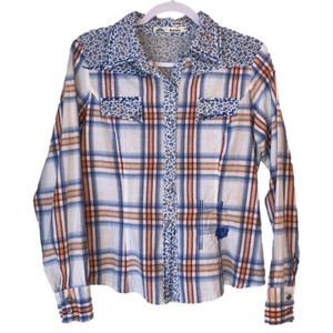 Solitaire Button Up Long Sleeve Shirt/Womens/Medium